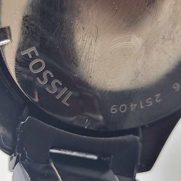 FOSSIL Women's Decker Watch Black Rhinestone Gold Tone - Picture 9 of 13